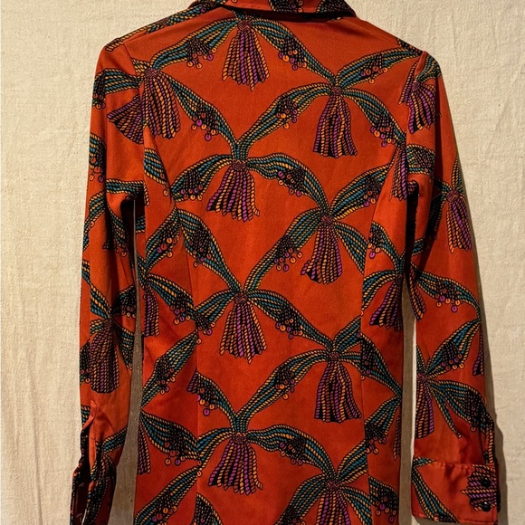 Andre Fuller 1970’s Big Collar Holiday Button Down Blouse - Picture 3 of 4
